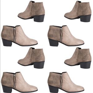Soda Taupe Ankle Zip Booties
